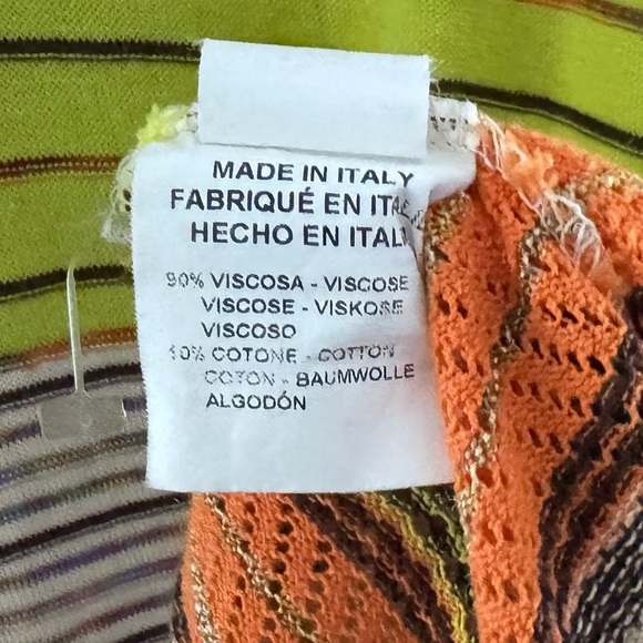 Vintage 90s Y2K Missoni Stripe Tank Dress 12 Chartreuse Crochet Knit Italy - Picture 7 of 9